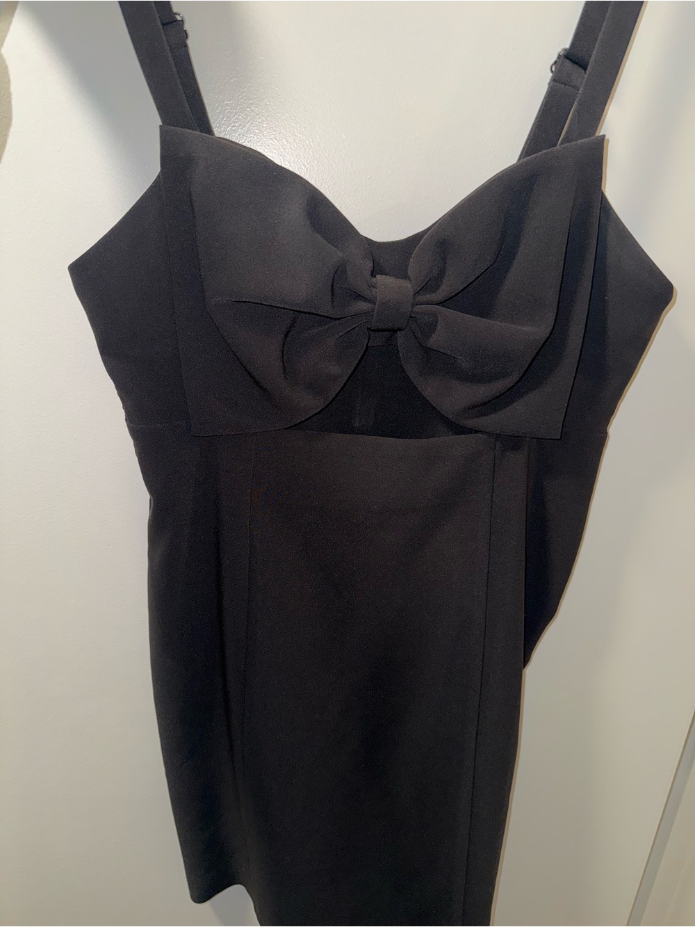 NBD Black Bow-Front Mini Dress